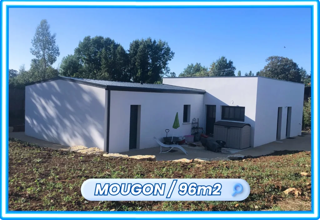 maison moderne enduit ton pierre mougon