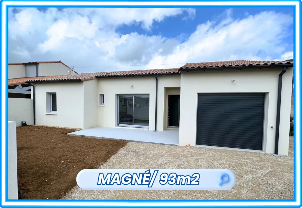 Maison traditionnelle terminée façade avant et garage